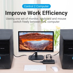 Buy Vention KVM VGA Switch - DBEB0 - 2-Port 4K in Cyprus, Nicosia, Limassol, Larnaka, Pafos