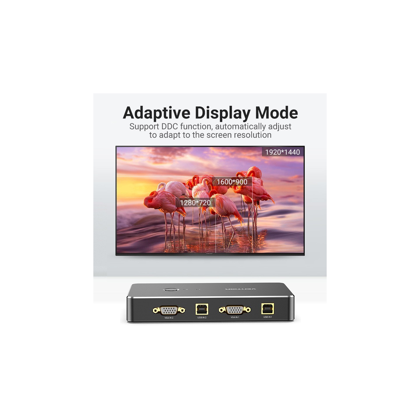 Vention KVM VGA Switch - DBEB0 - 2-Port 4K — Buy in Cyprus with Fast Delivery