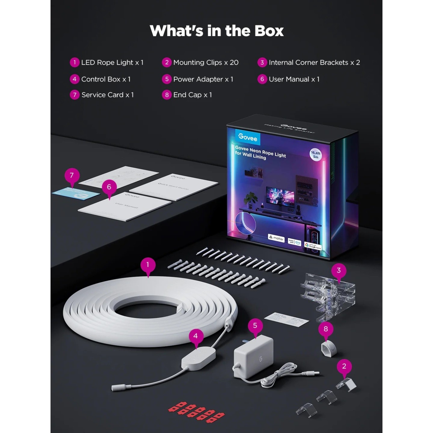 Govee Gaming Wall Neon Rope Light 5m (Wall Lining) - H6641 - 5m (Wall Lining) — Buy in Cyprus with Fast Delivery