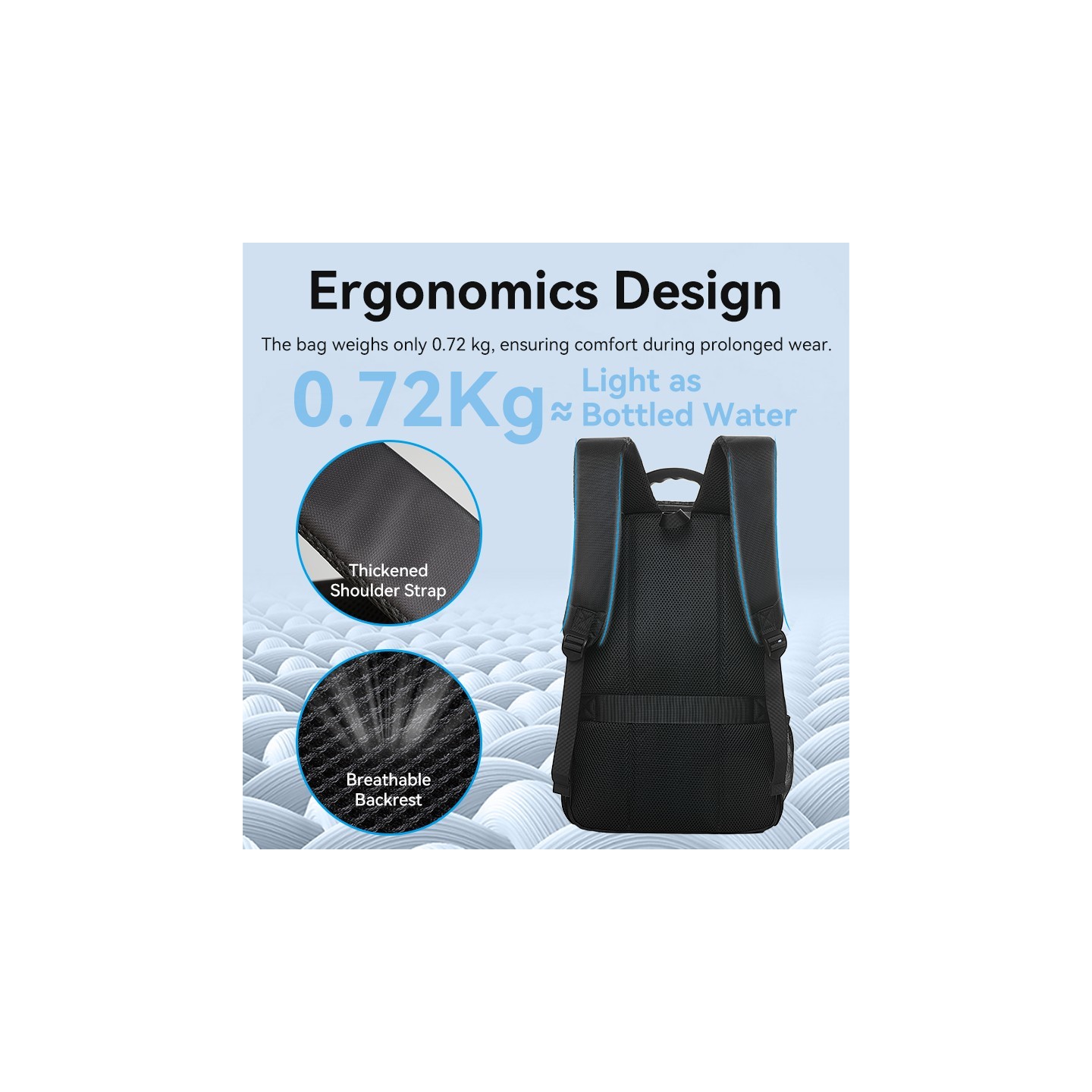 Vention Backpack - KRKB0 - 15.6'' Water-Repellent USB Charge & Lock Black — Buy in Cyprus with Fast Delivery