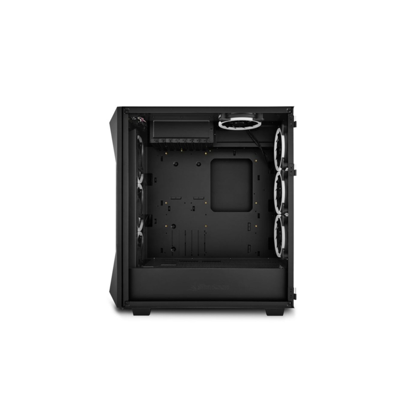 Sharkoon REV300 - ATX Gaming Case - Tempered Glass, Mesh Front, 7 PWM ARGB Fans, 90° Rotated Motherboard