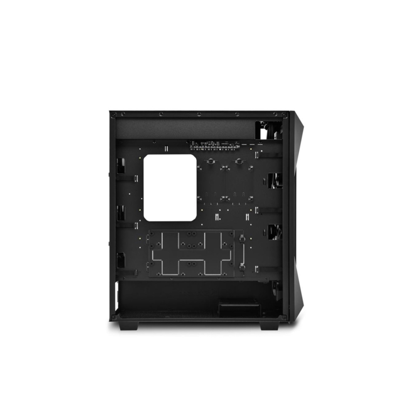 Sharkoon REV300 - ATX Gaming Case - Tempered Glass, Mesh Front, 7 PWM ARGB Fans, 90° Rotated Motherboard