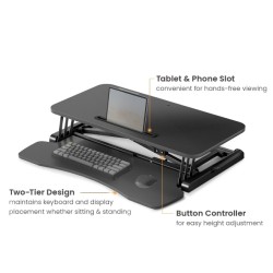Buy Brateck Desk Converter - DWS15-01E - Sit Stand Electric 16-48cm in Cyprus, Nicosia, Limassol, Larnaka, Pafos