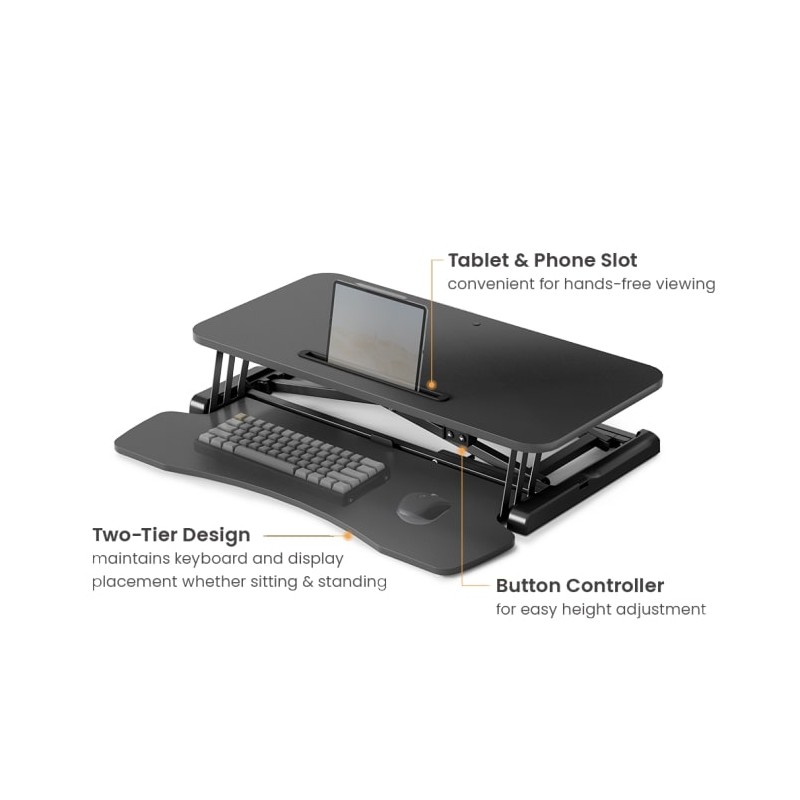 Buy Brateck Desk Converter - DWS15-01E - Sit Stand Electric 16-48cm in Cyprus, Nicosia, Limassol, Larnaka, Pafos