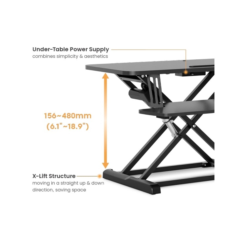 Buy Brateck Desk Converter - DWS15-01E - Sit Stand Electric 16-48cm in Cyprus, Nicosia, Limassol, Larnaka, Pafos