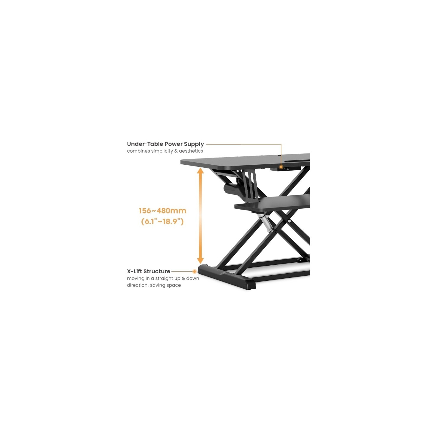 Brateck Desk Converter - DWS15-01E - Sit Stand Electric 16-48cm — Buy in Cyprus with Fast Delivery