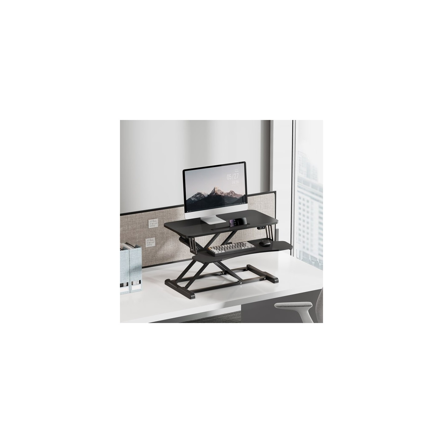Brateck Desk Converter - DWS15-01E - Sit Stand Electric 16-48cm — Buy in Cyprus with Fast Delivery