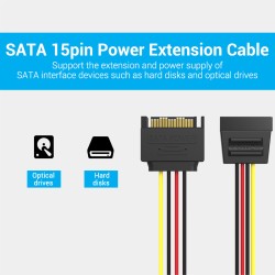 Buy Vention IT Cable SATA 15P Power Extension - KDABY - 0.3m in Cyprus, Nicosia, Limassol, Larnaka, Pafos