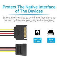 Buy Vention IT Cable SATA 15P Power Extension - KDABY - 0.3m in Cyprus, Nicosia, Limassol, Larnaka, Pafos