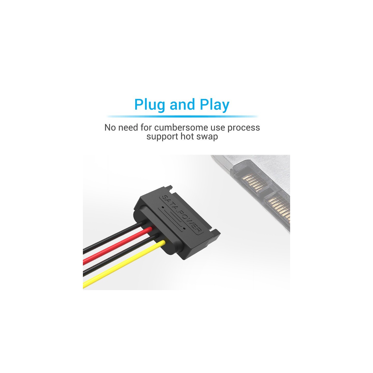 Vention IT Cable SATA 15P Power Extension - KDABY - 0.3m — Buy in Cyprus with Fast Delivery