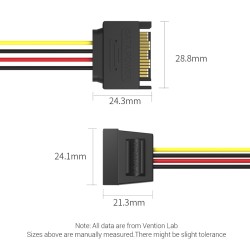 Buy Vention IT Cable SATA 15P Power Extension - KDABY - 0.3m in Cyprus, Nicosia, Limassol, Larnaka, Pafos
