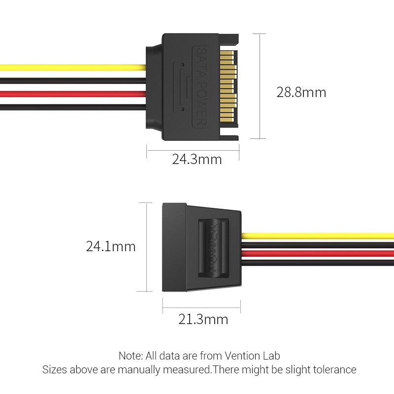 Buy Vention IT Cable SATA 15P Power Extension - KDABY - 0.3m in Cyprus, Nicosia, Limassol, Larnaka, Pafos