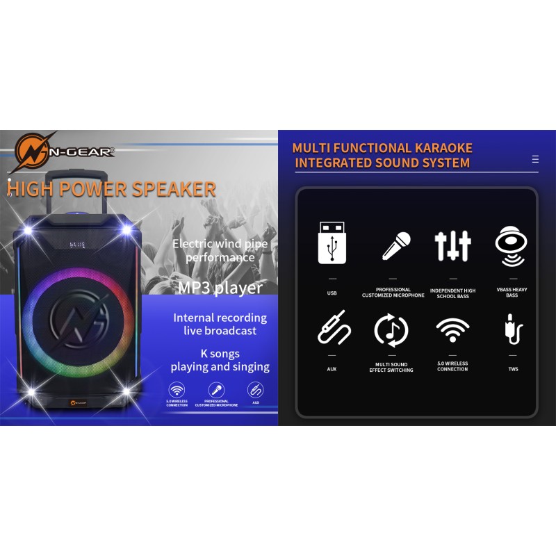 Buy N-Gear Portable Karaoke Speaker - FLASH1540 - 15'' Portable Karaoke Speaker ... in Cyprus, Nicosia, Limassol, Larnaka, Pafos