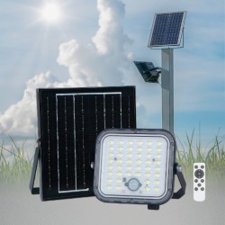 Buy GBC ON LED Dimmable Solar Floodlight - with Panel, Remote Control & PIR - 14... in Cyprus, Nicosia, Limassol, Larnaka, Pafos