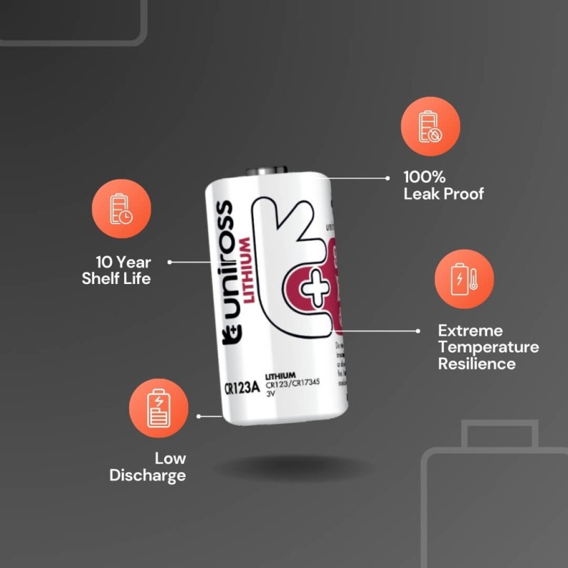 Buy Uniross Lithium Battery - CR123A - 3V in Cyprus, Nicosia, Limassol, Larnaka, Pafos