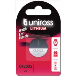 Buy Uniross Button Cell Lithium Battery - CR2025 - 1pc in Cyprus, Nicosia, Limassol, Larnaka, Pafos