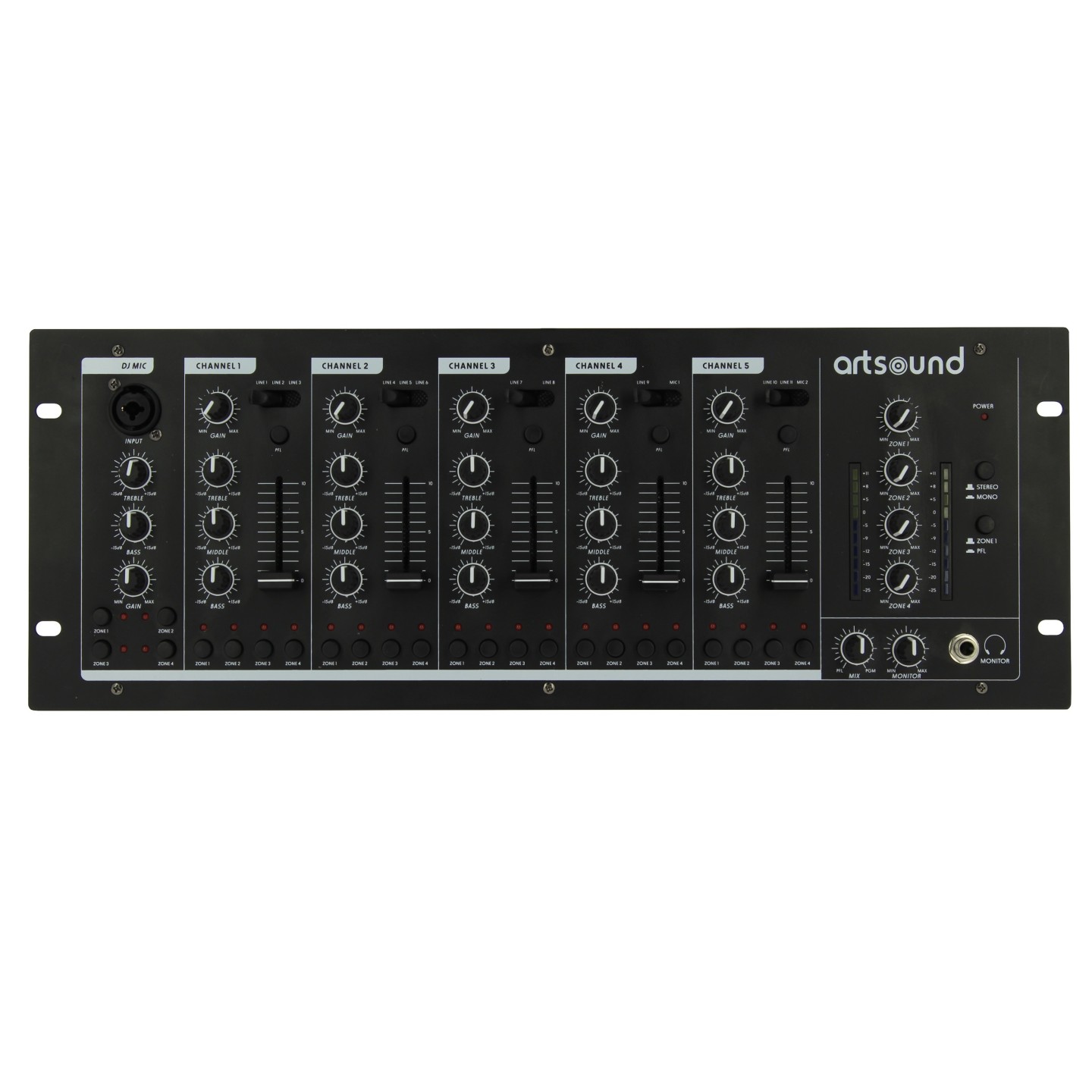 Artsound Audio Mixer - MIKS6.4 - Audio Mixer 6 Channels 4 zones — Buy in Cyprus with Fast Delivery