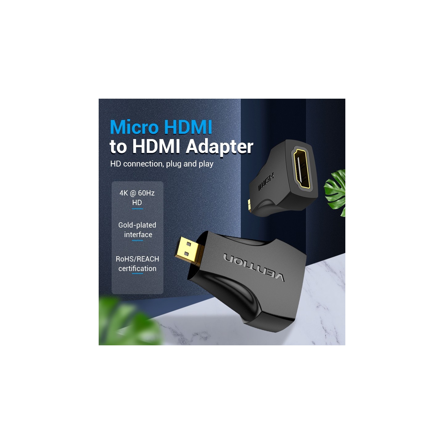 Vention HDMI Adaptor - AITB0 - Female to Micro HDMI Male — Buy in Cyprus with Fast Delivery