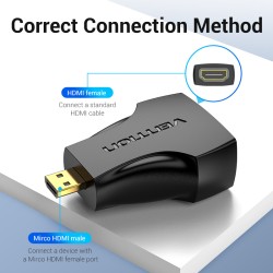 Buy Vention HDMI Adaptor - AITB0 - Female to Micro HDMI Male in Cyprus, Nicosia, Limassol, Larnaka, Pafos