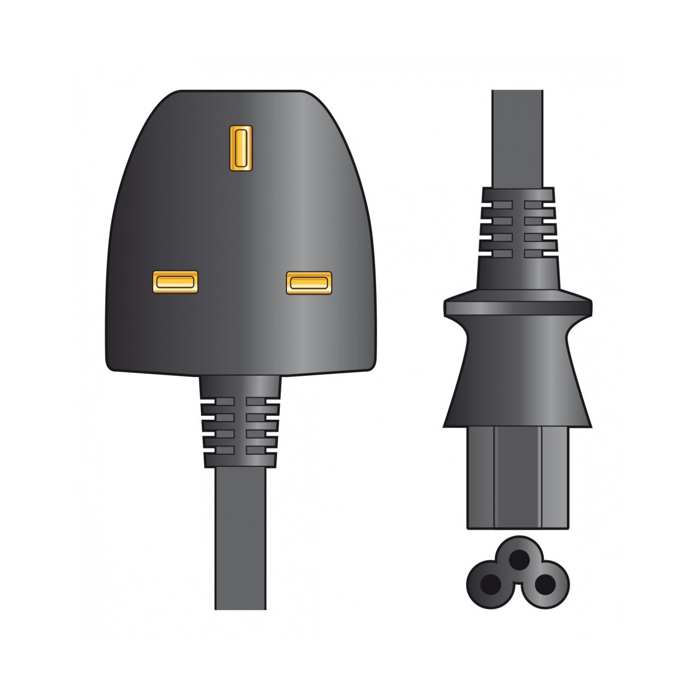 Mercury Laptop Power Cable - 114.041UK - Black 3A 1m — Buy in Cyprus with Fast Delivery