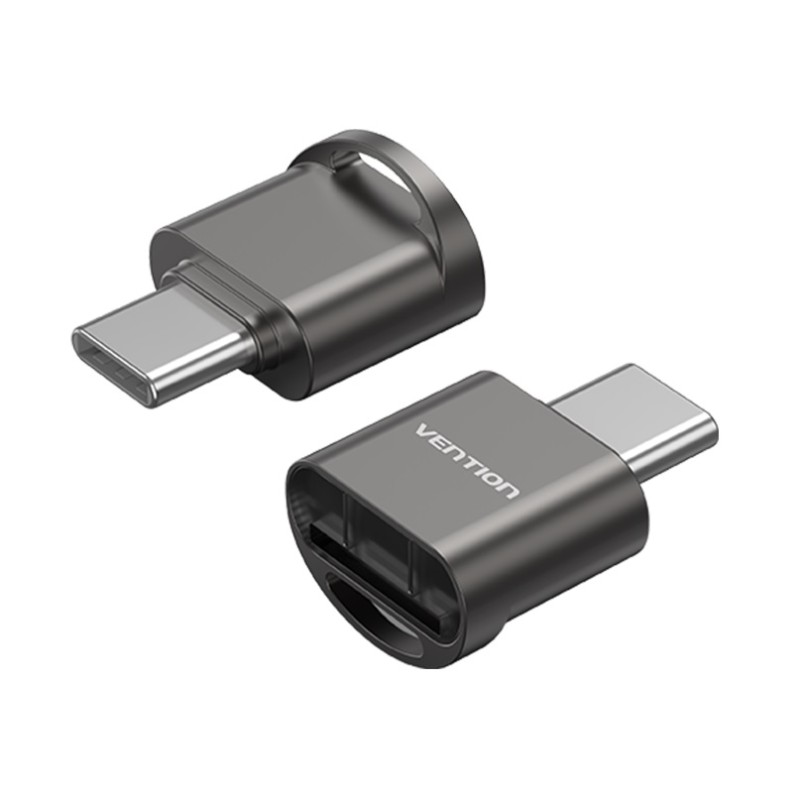 Vention Metal USB-C Card Reader for Micro SD Cards - CLMH0 - Metal USB-C Card Reader for Micro SD Cards