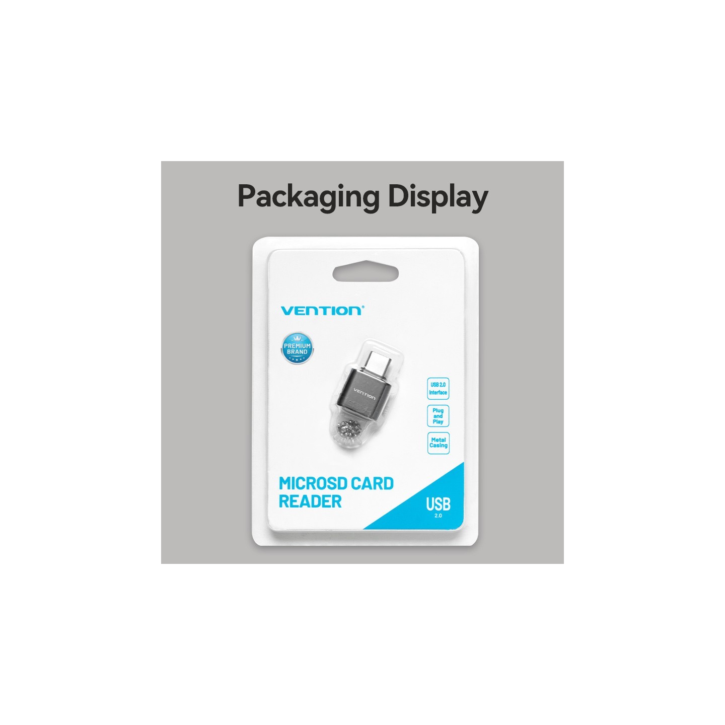 Vention Metal USB-C Card Reader for Micro SD Cards - CLMH0 - Metal USB-C Card Reader for Micro SD Cards