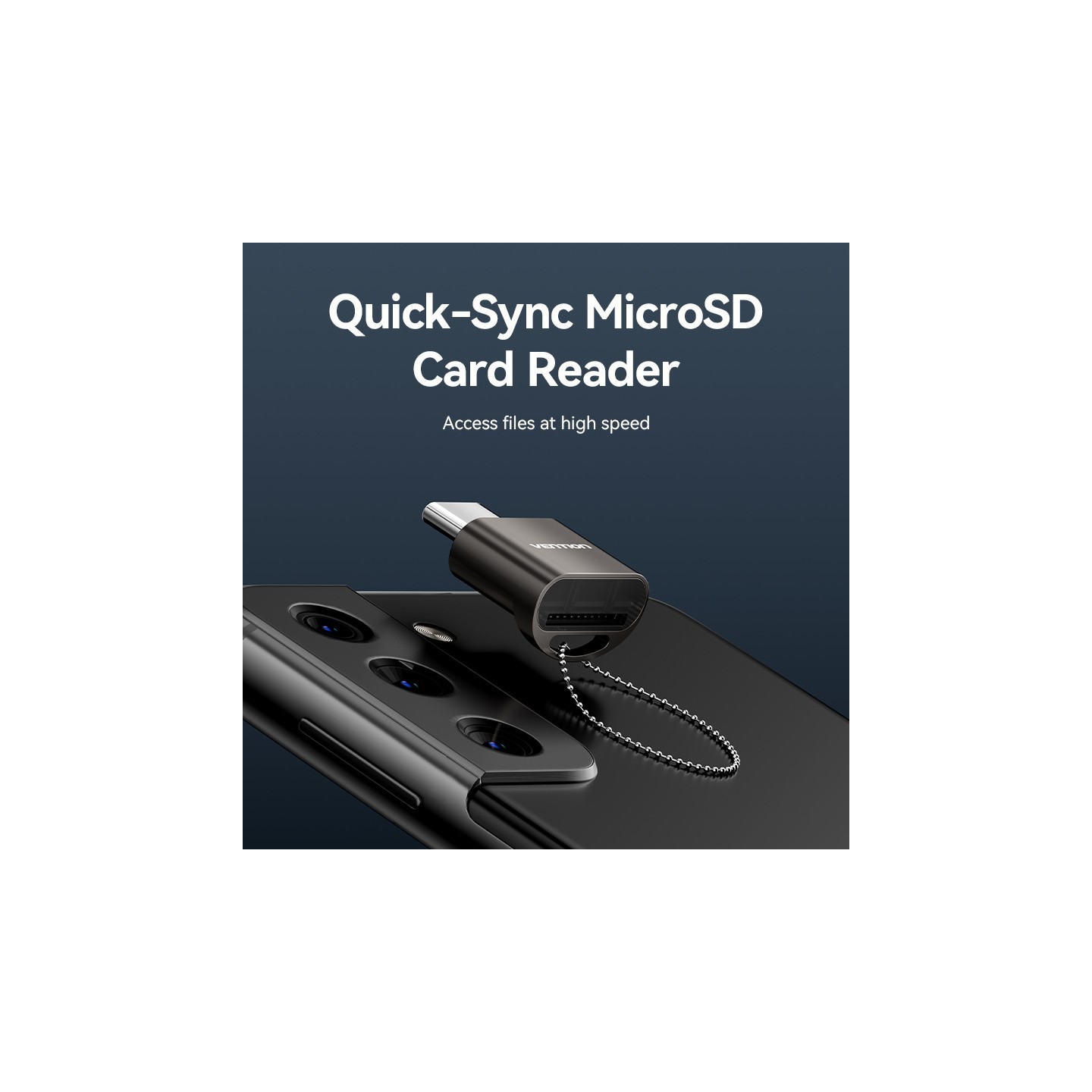 Vention Metal USB-C Card Reader for Micro SD Cards - CLMH0 - Metal USB-C Card Reader for Micro SD Cards