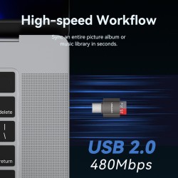 Vention Metal USB-C Card Reader for Micro SD Cards - CLMH0 - Metal USB-C Card Reader for Micro SD Cards
