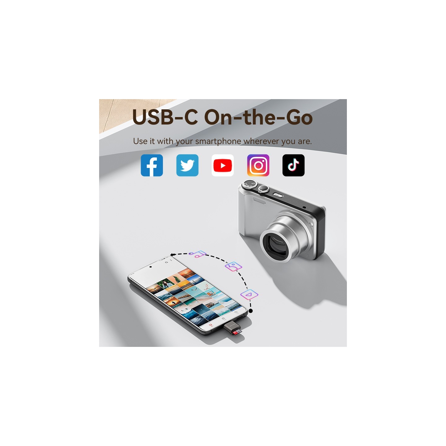 Vention Metal USB-C Card Reader for Micro SD Cards - CLMH0 - Metal USB-C Card Reader for Micro SD Cards