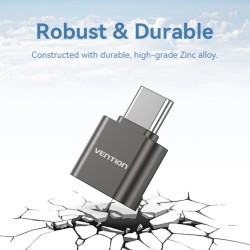 Vention Metal USB-C Card Reader for Micro SD Cards - CLMH0 - Metal USB-C Card Reader for Micro SD Cards