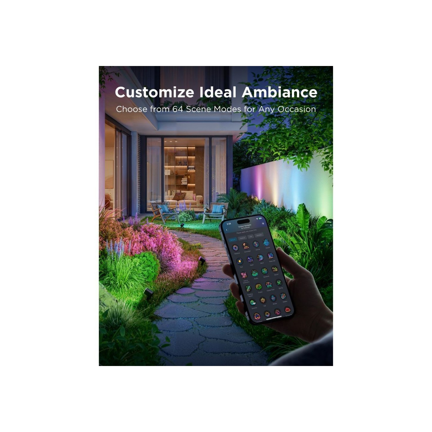 Govee Outdoor Smart Garden Spotlights - H7093311 - IP67 RGBICWW 2pack — Buy in Cyprus with Fast Delivery