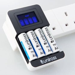 Buy Uniross USB Charger - UCU002 - Fast 2hr USB Charger for AA AAA With LCD Screen in Cyprus, Nicosia, Limassol, Larnaka, Pafos
