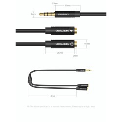 Buy Vention AUDIO - BBVBY - 3.5mm M to 2x3.5mm F Splitter Cable 0.3m in Cyprus, Nicosia, Limassol, Larnaka, Pafos
