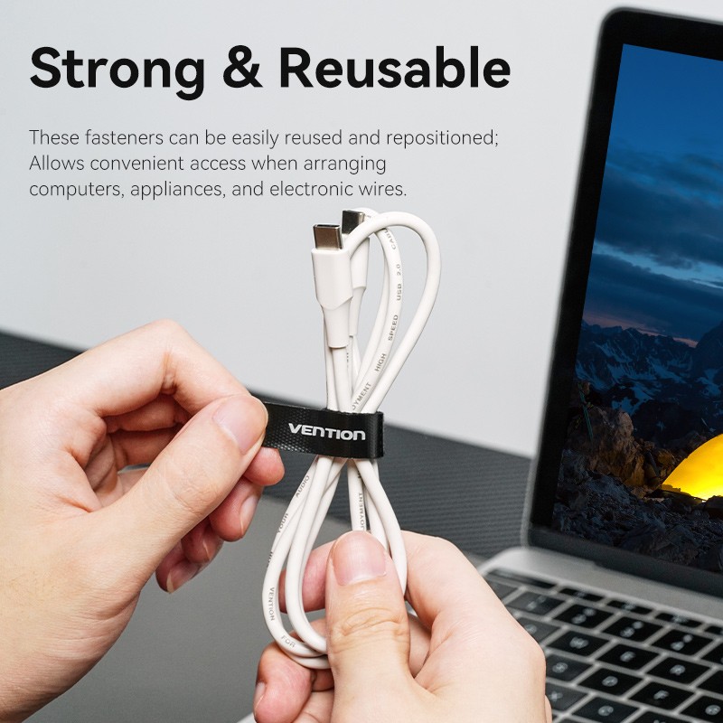 Buy Vention Cable Organiser Hook & Loop Cable Tie - KAOB0-10 - 180mm 10 Pcs in Cyprus, Nicosia, Limassol, Larnaka, Pafos