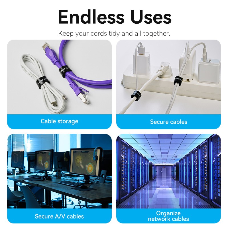 Buy Vention Cable Organiser Hook & Loop Cable Tie - KAOB0-10 - 180mm 10 Pcs in Cyprus, Nicosia, Limassol, Larnaka, Pafos