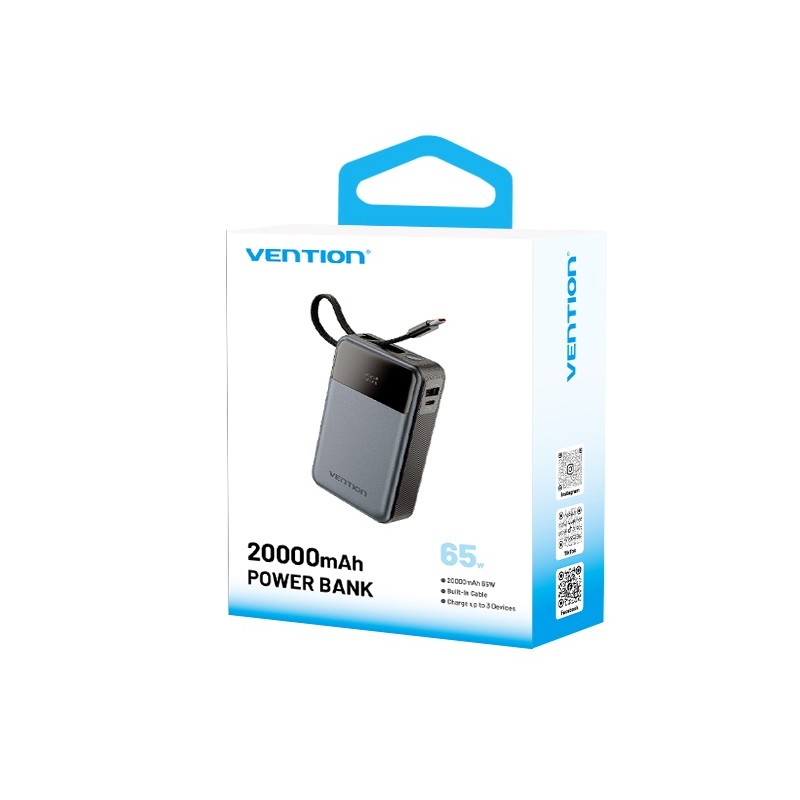 Buy Vention Powerbank - FHYB0 - Powerbank 20000mAh 65W Built-in USB-C in Cyprus, Nicosia, Limassol, Larnaka, Pafos