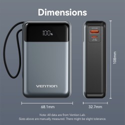 Buy Vention Powerbank - FHYB0 - Powerbank 20000mAh 65W Built-in USB-C in Cyprus, Nicosia, Limassol, Larnaka, Pafos