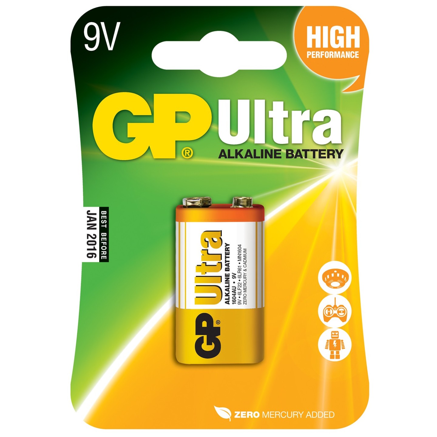 GP Ultra Alkaline Battery - 656.020UK - PP3 9V — Buy in Cyprus with Fast Delivery