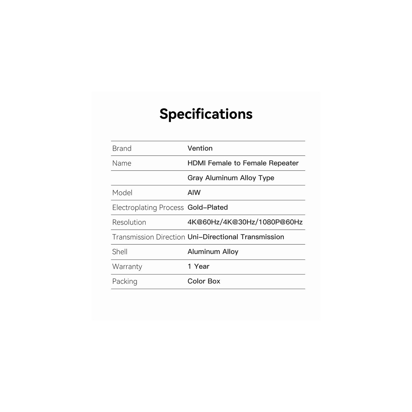 Vention HDMI Repeater for Signal Amplification - AIWH0 - 4K60Hz — Buy in Cyprus with Fast Delivery