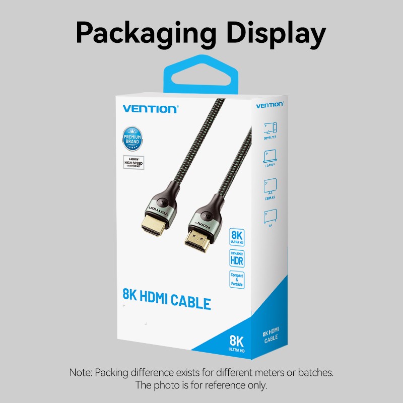 Buy Vention HDMI Cable 2.1 8K60Hz Braided Ultra Thin 2.0m - ALOGH - HDMI Cable 2... in Cyprus, Nicosia, Limassol, Larnaka, Pafos