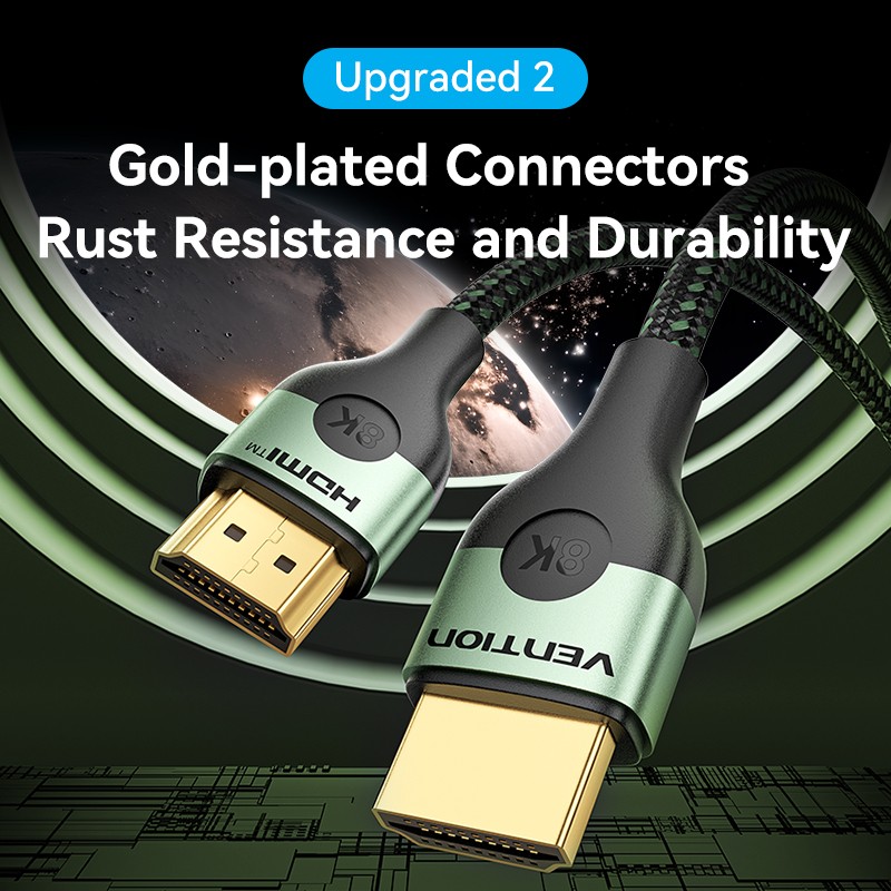 Buy Vention HDMI Cable 2.1 8K60Hz Braided Ultra Thin 2.0m - ALOGH - HDMI Cable 2... in Cyprus, Nicosia, Limassol, Larnaka, Pafos