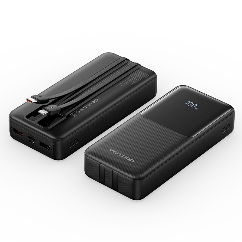Buy Vention Powerbank - FHPB0 - 20000mAh 22.5W Built-in USBC+Lighting Black in Cyprus, Nicosia, Limassol, Larnaka, Pafos