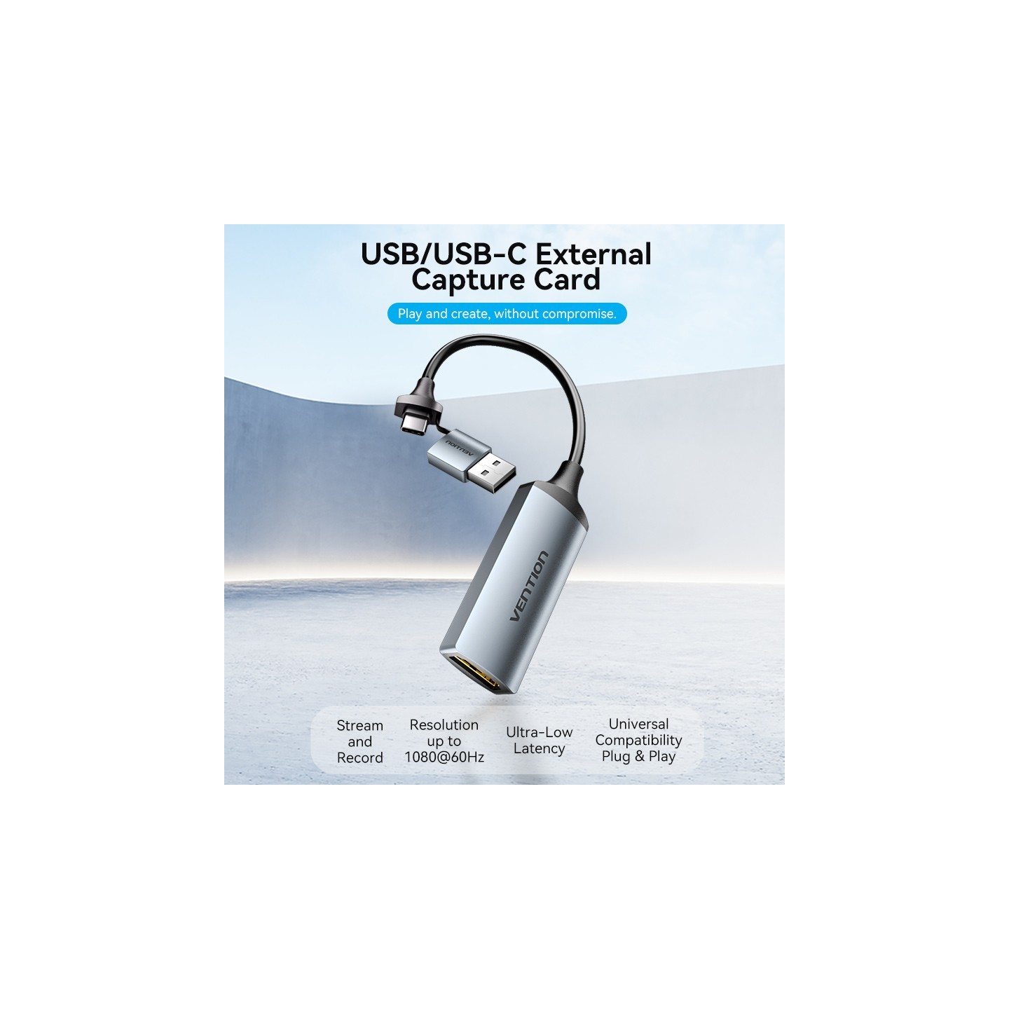 Vention Converter USB-C to HDMI Video Capture Card - ACWHA - USB-C to HDMI Video Capture Card