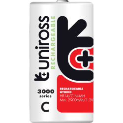 Buy Uniross Hybrio Rechargable Batteries - C 3000 - 2 Pcs in Cyprus, Nicosia, Limassol, Larnaka, Pafos