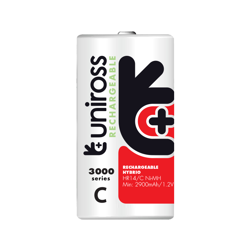 Buy Uniross Hybrio Rechargable Batteries - C 3000 - 2 Pcs in Cyprus, Nicosia, Limassol, Larnaka, Pafos