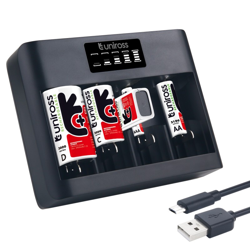 Buy Uniross Fast 2hr USB Charger for AA AAA C D 9V - UCU008 - Fast 2hr USB Charg... in Cyprus, Nicosia, Limassol, Larnaka, Pafos