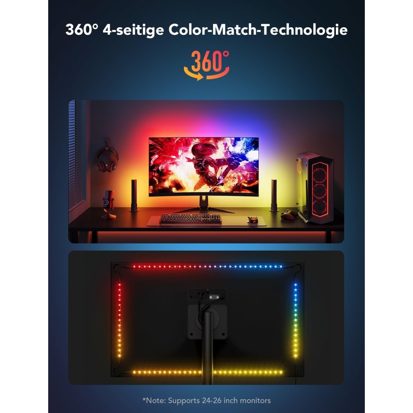 Govee Monitor Back Light Strip & 2x Light Bars Gaming Set - H6608 - Monitor Back Light Strip & 2x Light Bars Gaming Set