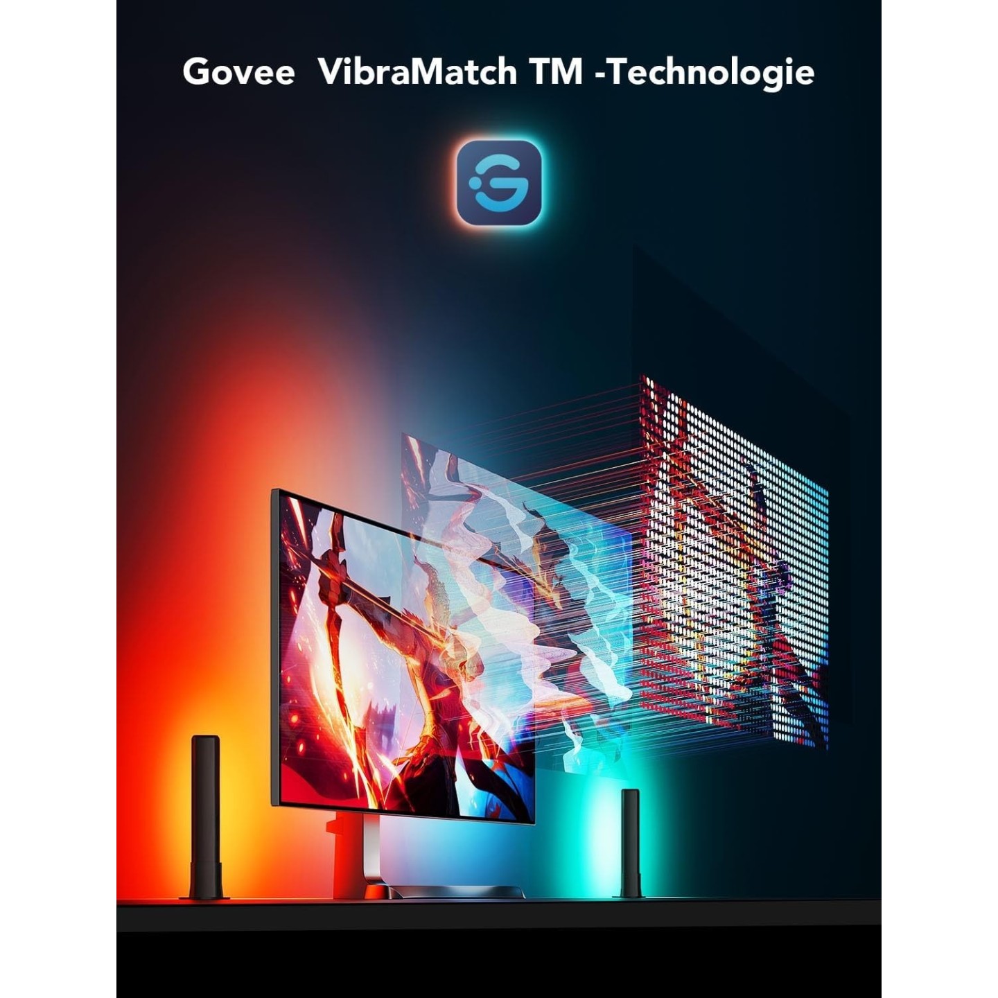 Govee Monitor Back Light Strip & 2x Light Bars Gaming Set - H6608 - Monitor Back Light Strip & 2x Light Bars Gaming Set