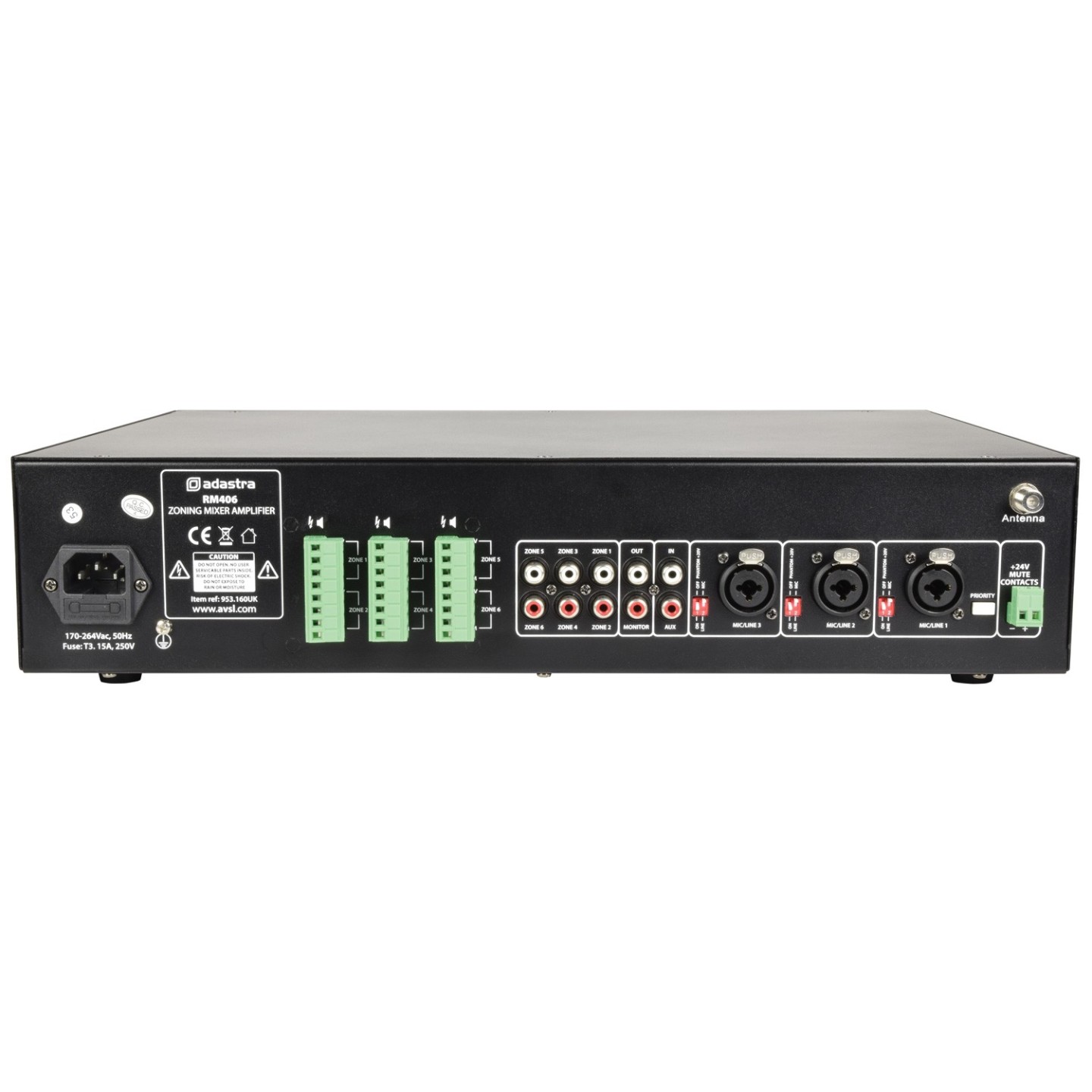 Adastra Mixer-Amp - RM406 - 100V 6x40W 953.160UK — Buy in Cyprus with Fast Delivery