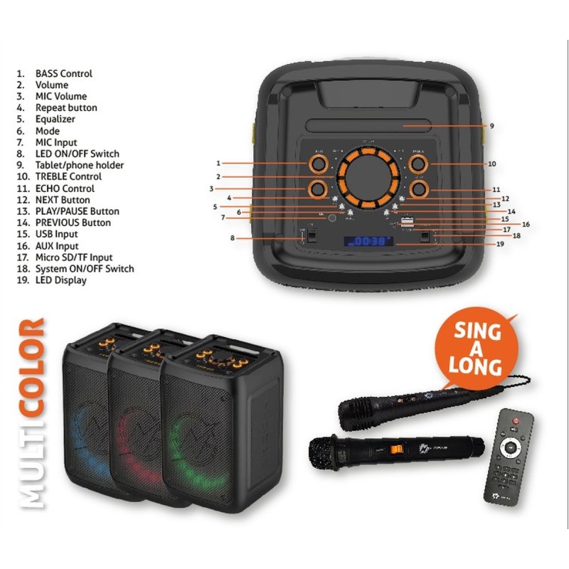 Buy N-Gear FLASH BANGER Portable Karaoke Speaker - 777 - With Two Microphones in Cyprus, Nicosia, Limassol, Larnaka, Pafos